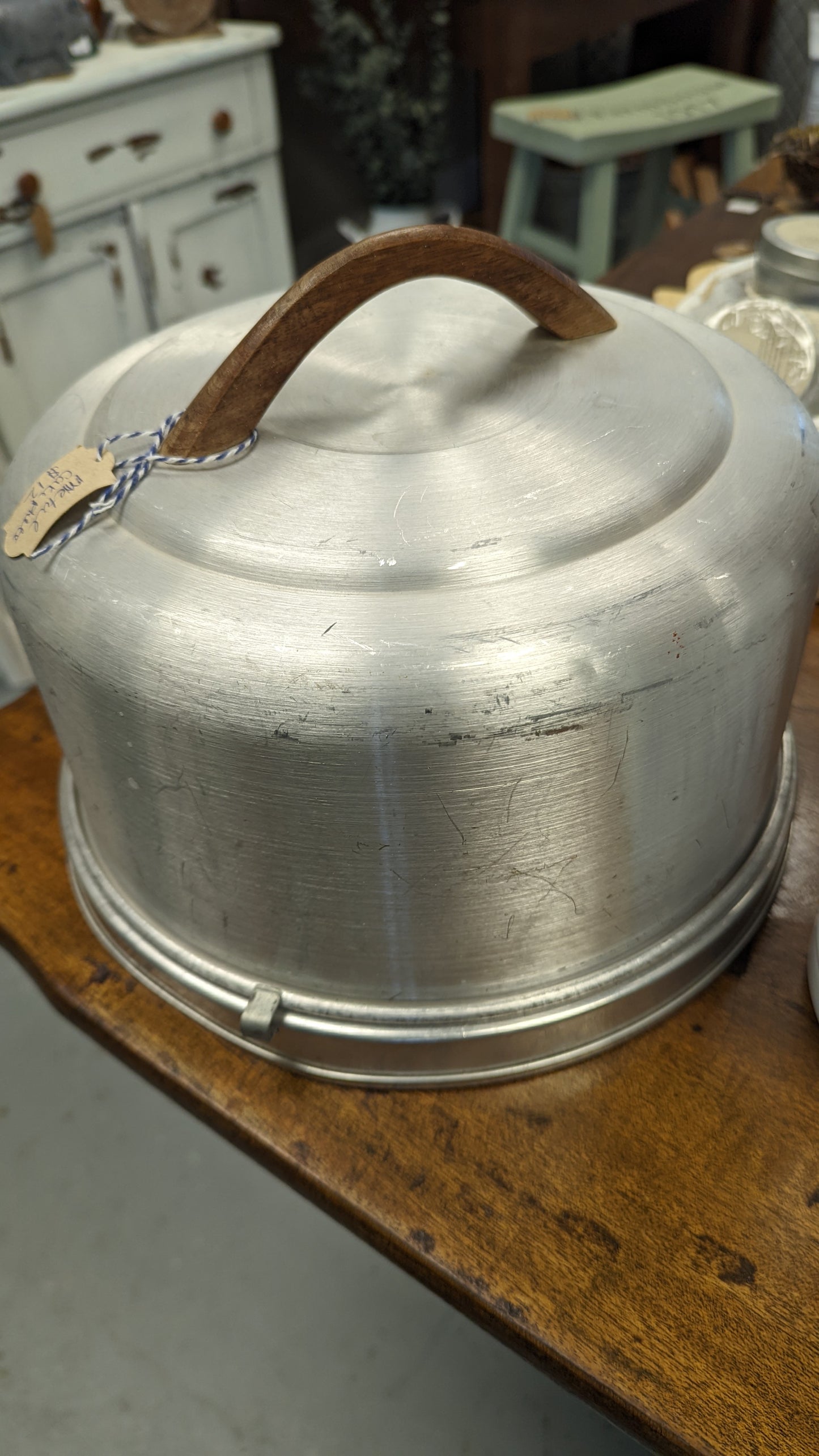 vintage metal cake carrier