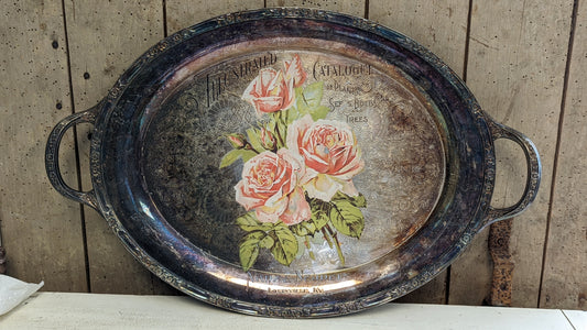 Tarnished Silver Tray with Transfer