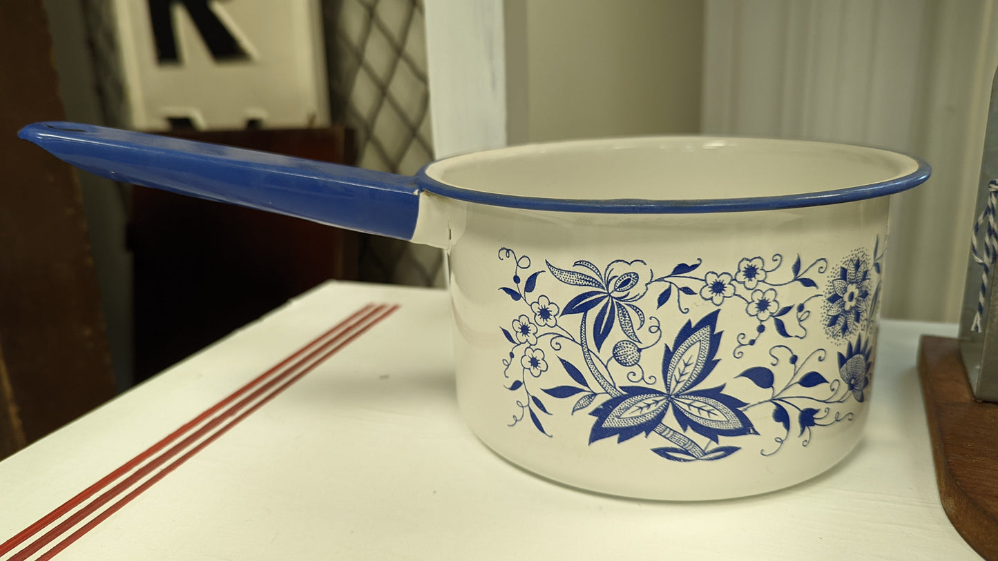 Blue Enamel Pot Set